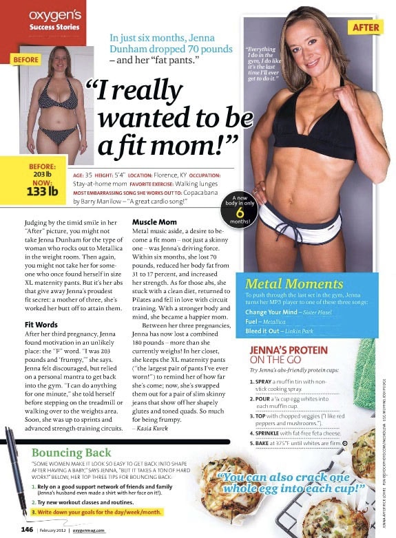 Oxygen Magazine Fit Mom Feature