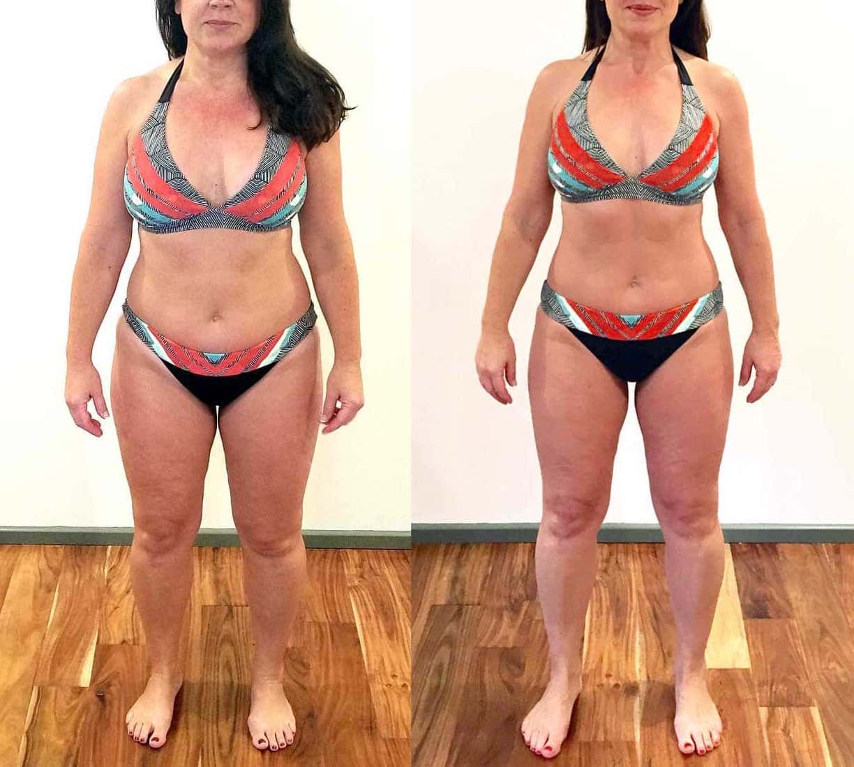 8 Week Weight Loss Transformation Side by Side