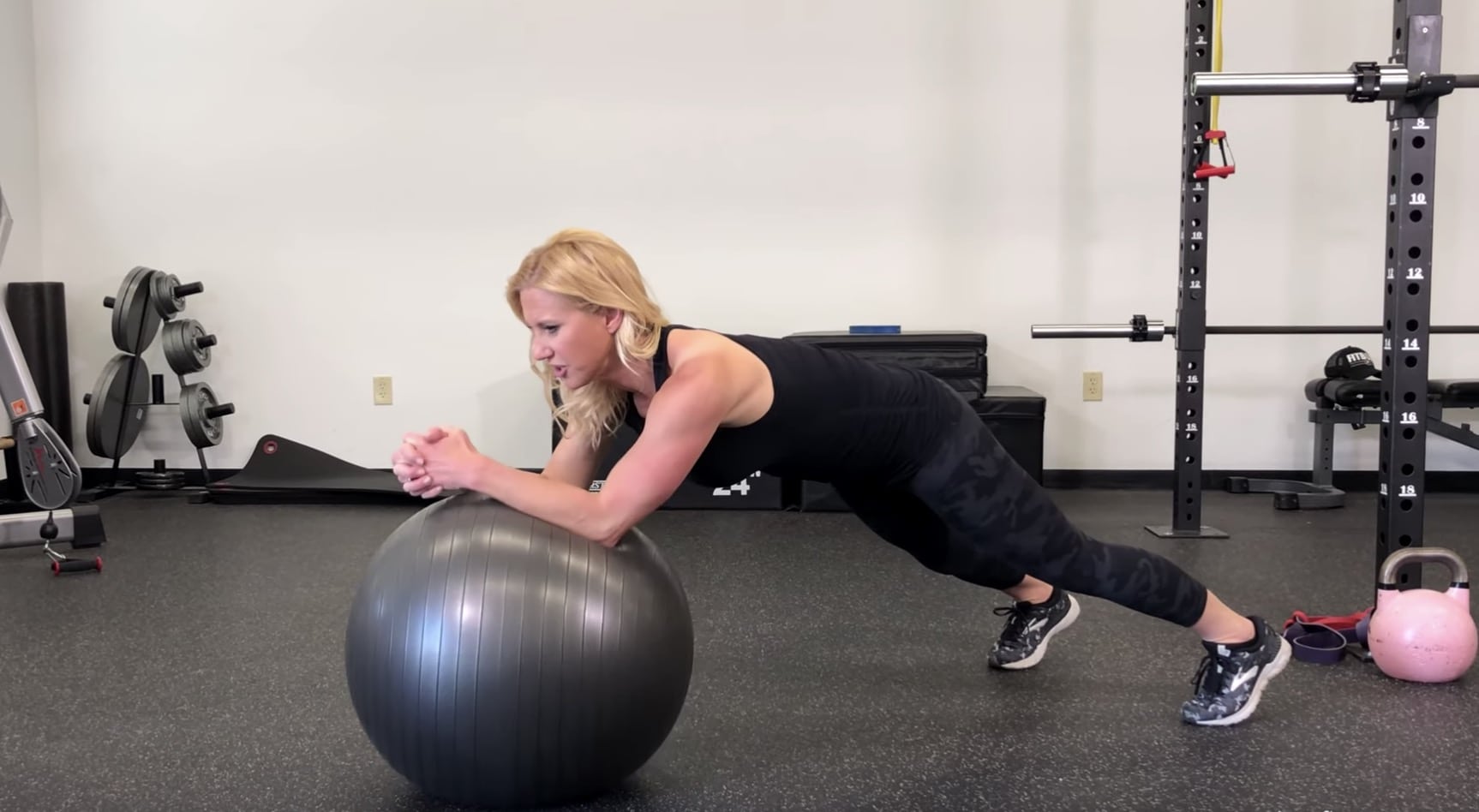 Stability Ball Arm Circles with Plank