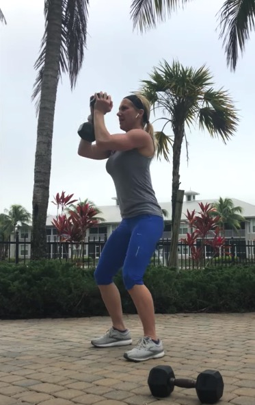 Clean & press exercise with a dumbbell
