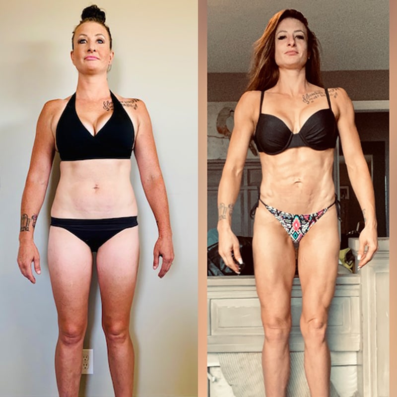 Figure competition Transformation - 4 month shred of bodyfat 